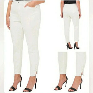 Slimming 22W White Soft Stretch Ankle Jeans